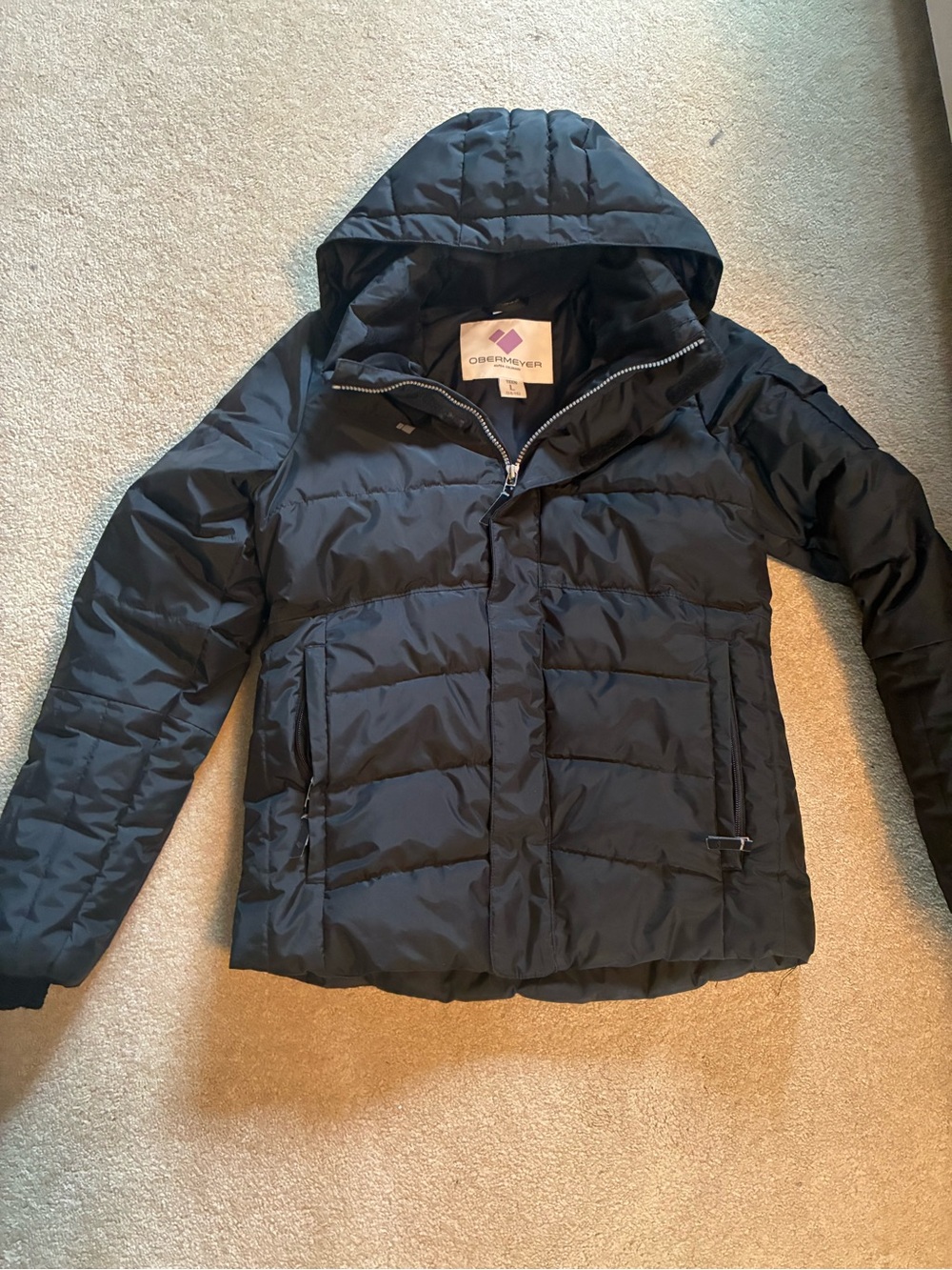 Obermeyer Black Quilted Hooded Jacket